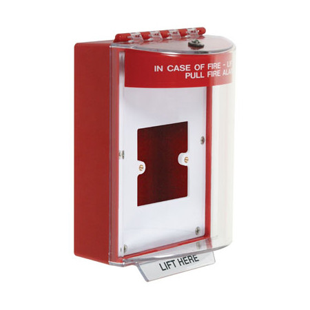 STI-13920FR STI Universal Stopper with Horn, Enclosed Back Box & European Open Mounting Plate, Fire Label