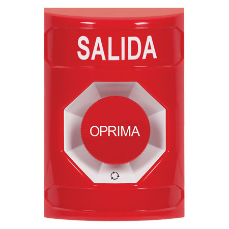 SS2001XT-ES STI Red No Cover Turn-to-Reset Stopper Station with EXIT Label Spanish