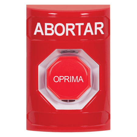 SS2005AB-ES STI Red No Cover Momentary (Illuminated) Stopper Station with ABORT Label Spanish