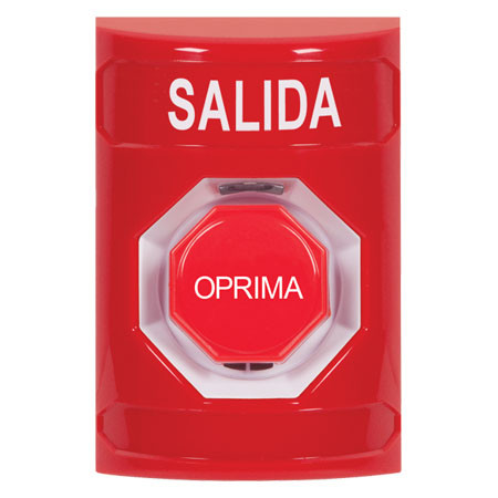 SS2005XT-ES STI Red No Cover Momentary (Illuminated) Stopper Station with EXIT Label Spanish