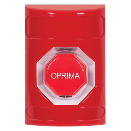 SS2008NT-ES STI Red No Cover Pneumatic (Illuminated) Stopper Station with No Text Label Spanish