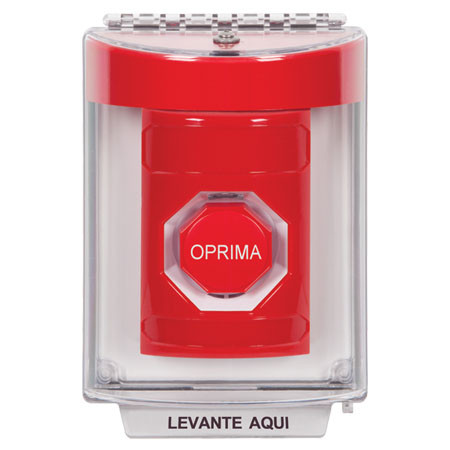 SS2035NT-ES STI Red Indoor/Outdoor Flush Momentary (Illuminated) Stopper Station with No Text Label Spanish