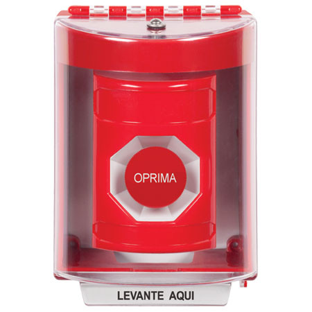 SS2074NT-ES STI Red Indoor/Outdoor Surface Momentary Stopper Station with No Text Label Spanish