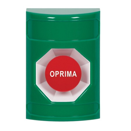 SS2104NT-ES STI Green No Cover Momentary Stopper Station with No Text Label Spanish