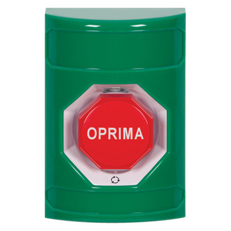 SS2109NT-ES STI Green No Cover Turn-to-Reset (Illuminated) Stopper Station with No Text Blank Button and/or Cover Spanish