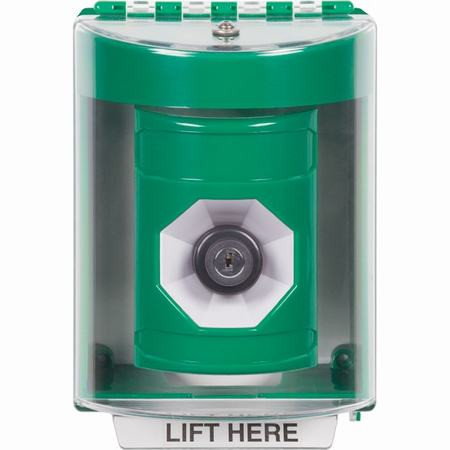 SS2173NT-ES STI Green Indoor/Outdoor Surface Key-to-Activate Stopper Station with No Text Label Spanish