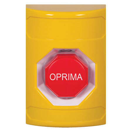 SS2202NT-ES STI Yellow No Cover Key-to-Reset (Illuminated) Stopper Station with No Text Label Spanish