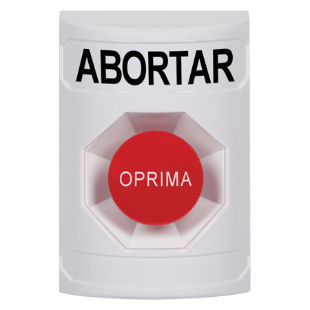 SS2304AB-ES STI White No Cover Momentary Stopper Station with ABORT Label Spanish