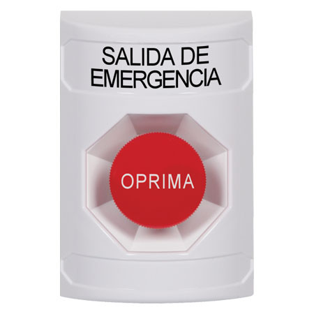 SS2304EX-ES STI White No Cover Momentary Stopper Station with EMERGENCY EXIT Label Spanish