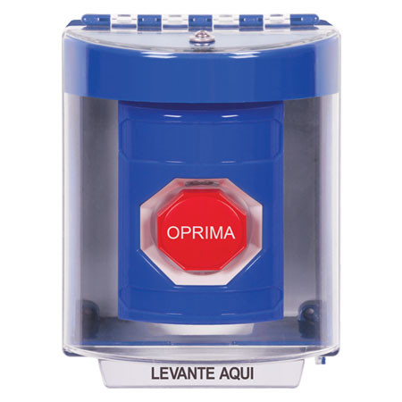 SS2485NT-ES STI Blue Indoor/Outdoor Surface w/ Horn Momentary (Illuminated) Stopper Station with No Text Label Spanish