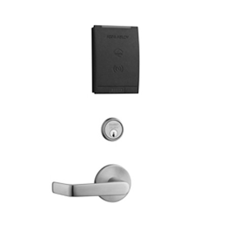 KT-APERIN100-026 Kantech Aperio Cylindrical Lock Less Cylinder ANSI Strike Multiclass L Rose L Lever Satin Chrome