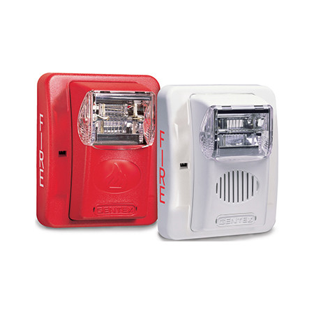 4890030 Potter Strobe Light with Wall Mount and Horn 24VDC - Red