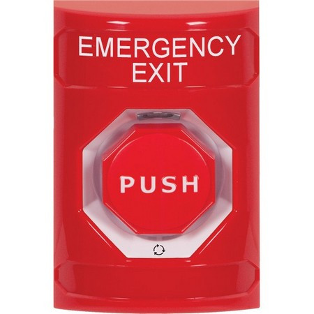 SS2009EX-EN STI Red No Cover Turn-to-Reset (Illuminated) Stopper Station with EMERGENCY EXIT Label English