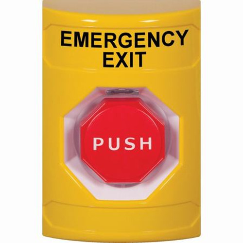 SS2205EX-EN STI Yellow No Cover Momentary (Illuminated) Stopper Station with EMERGENCY EXIT Label English