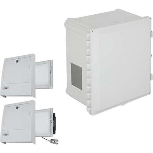 EP201608-O3 STI Polycarbonate Enclosure with NEMA 3R Filte Fan w/ Filter Vent 20 x 16 x 8, Opaque