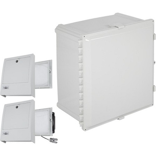 EP181611-O3 STI Polycarbonate Enclosure with NEMA 3R Filter Fan w/Filter Vent 18 x 16 x 11 Opaque