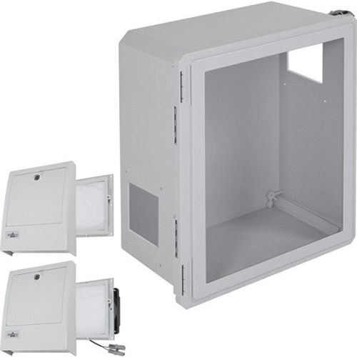 EF201610-W3 STI Fiberglass Enclosure with NEMA 3R Filter Fan w/ Filter Vent 20 x 16 x 10 with Window