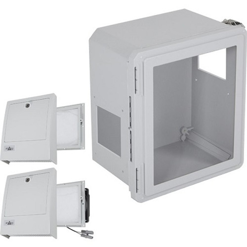 EF141208-W3 STI Fiberglass Enclosure with NEMA 3R Filter Fan w/ Filter Vent 14 x 12 x 8 with Window