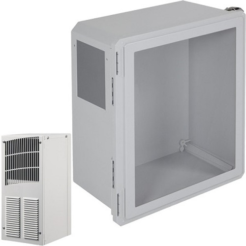 EF181610-W2 STI Fiberglass Enclosure with A/C and Heat 18 x 16 x 10 with Window