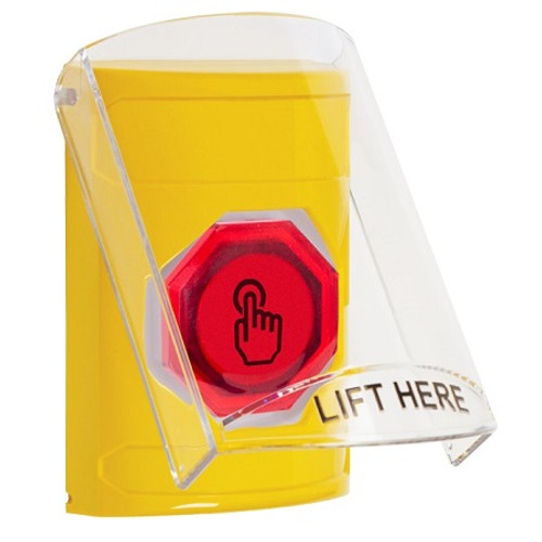 SS22A7NT-EN STI Yellow Indoor Only Flush or Surface w/ Horn Weather Resistant Momentary (Illuminated) with Red Lens Stopper Station with No Text Label English