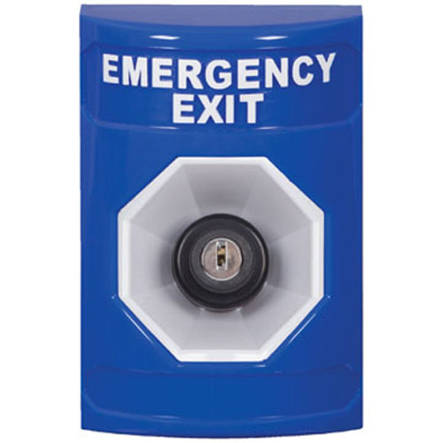 SS2403EX-EN STI Blue No Cover Key-to-Activate Stopper Station with EMERGENCY EXIT Label English
