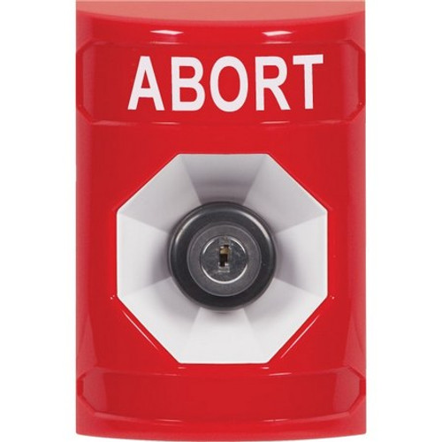 SS2003AB-EN STI Red No Cover Key-to-Activate Stopper Station with ABORT Label English