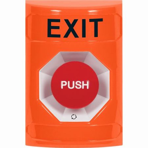 SS2501XT-EN STI Orange No Cover Turn-to-Reset Stopper Station with EXIT Label English