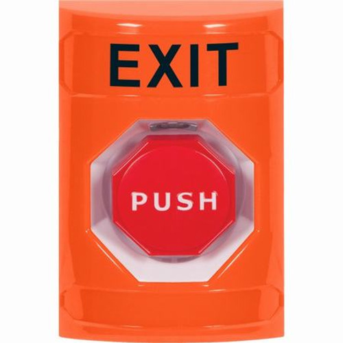 SS2505XT-EN STI Orange No Cover Momentary (Illuminated) Stopper Station with EXIT Label English
