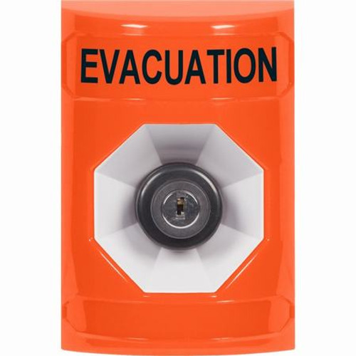 SS2503EV-EN STI Orange No Cover Key-to-Activate Stopper Station with EVACUATION Label English