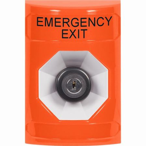 SS2503EX-EN STI Orange No Cover Key-to-Activate Stopper Station with EMERGENCY EXIT Label English