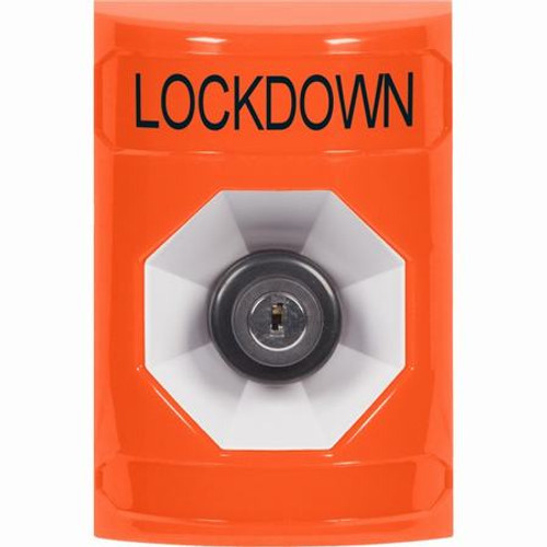 SS2503LD-EN STI Orange No Cover Key-to-Activate Stopper Station with LOCKDOWN Label English