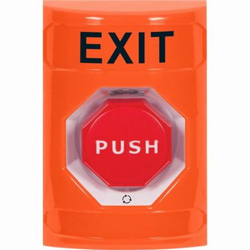 SS2509XT-EN STI Orange No Cover Turn-to-Reset (Illuminated) Stopper Station with EXIT Label English