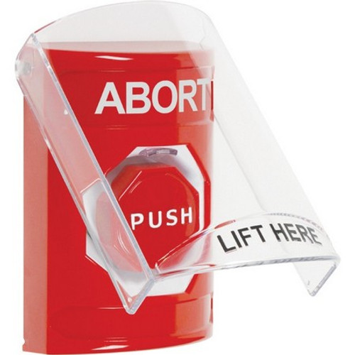 SS2022AB-EN STI Red Indoor Only Flush or Surface Key-to-Reset (Illuminated) Stopper Station with ABORT Label English