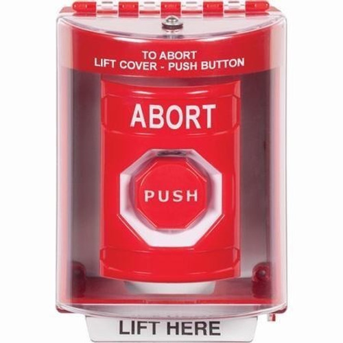 SS2072AB-EN STI Red Indoor/Outdoor Surface Key-to-Reset (Illuminated) Stopper Station with ABORT Label English