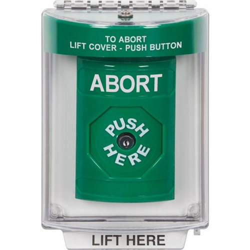 SS2130AB-EN STI Green Indoor/Outdoor Flush Key-to-Reset Stopper Station with ABORT Label English