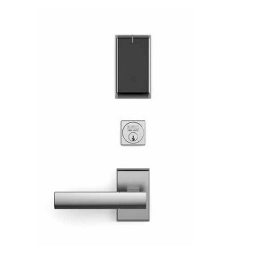 KT-APERIN100-053 Kantech 7978 Key Override and No Deadbolt IP Credentials Black Reader with Black Trim Satin Chrome