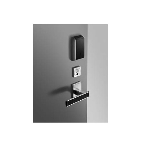 KT-APERIO-007 Kantech ML20135 No Key Override With Deadbolt Polished Chrome Right Hand IP Credentials Black Reader With Metal Trim