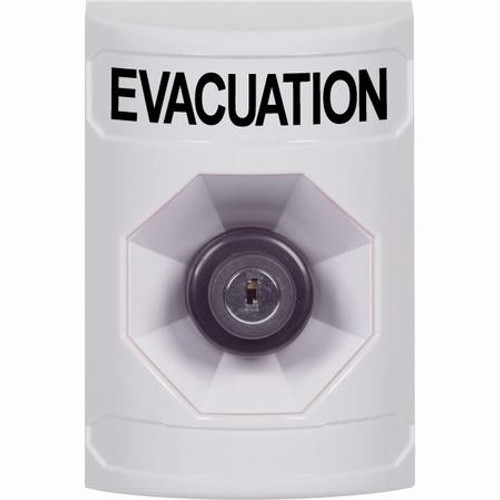SS2303EV-EN STI White No Cover Key-to-Activate Stopper Station with EVACUATION Label English