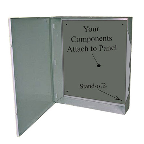 BW-103BP Mier NEMA Type 1 Indoor 24" W x 30" H x 6" D Metal Electrical Enclosure - Gray w/ Internal Removable 22" W x 28" H Back Panel