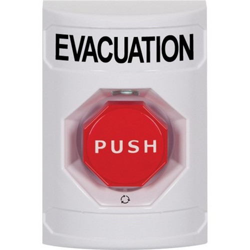 SS2309EV-EN STI White No Cover Turn-to-Reset (Illuminated) Stopper Station with EVACUATION Label English