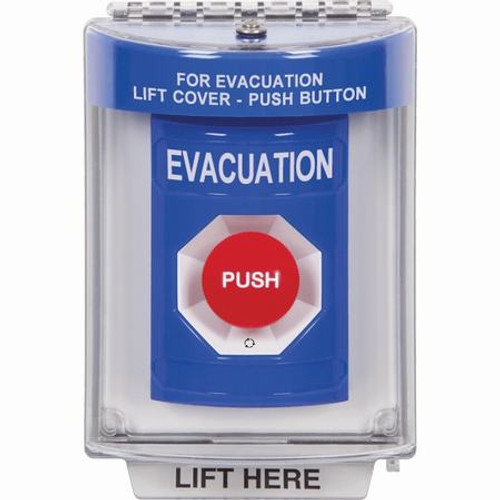 SS2441EV-EN STI Blue Indoor/Outdoor Flush w/ Horn Turn-to-Reset Stopper Station with EVACUATION Label English