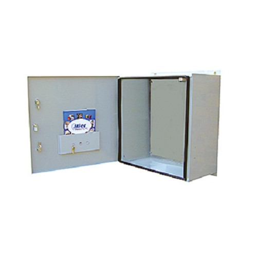 BW-124BPSS Mier NEMA Type 4X 24" W x 24" H x 12" D Stainless Steel Electrical Enclosure - Gray w/ Internal Removable 22" W x 22" H Back Panel