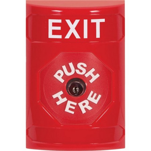 SS2000XT-EN STI Red No Cover Key-to-Reset Stopper Station with EXIT Label English