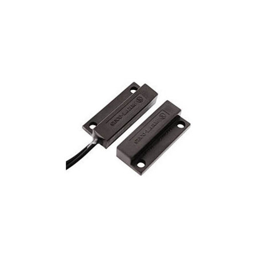 SM-205Q/BR Seco-Larm Surface Mount N.C. Magnetic Contact w/ Flange and Pre-Wired Leads from Side - Brown