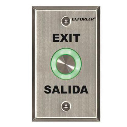 SD-6276-SS1Q Seco-Larm Piezoelectric Pushbutton Vandal-Resistant Single-Gang Plate - "EXIT" and "SALIDA"