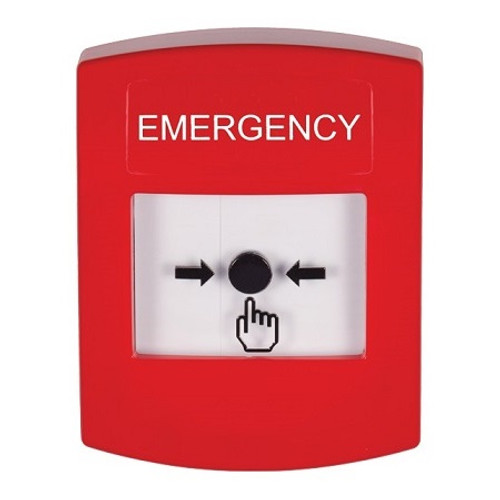GLR001EM-EN STI Red Indoor Only No Cover Key-to-Reset Push Button with EMERGENCY Label English