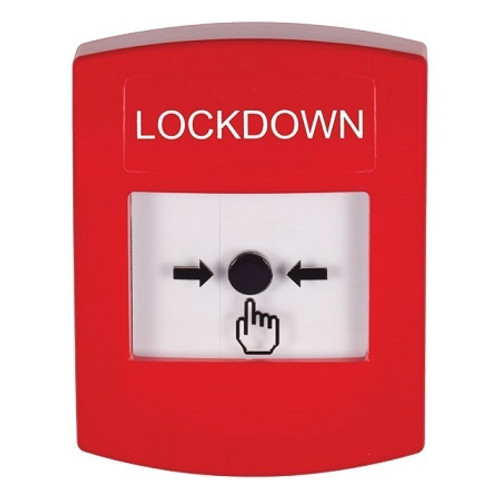 GLR001LD-EN STI Red Indoor Only No Cover Key-to-Reset Push Button with LOCKDOWN Label English