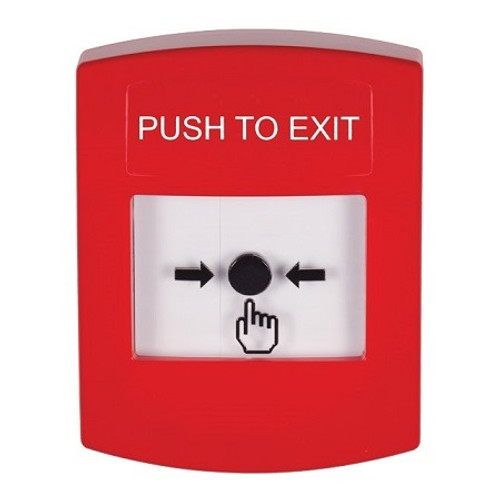 GLR001PX-EN STI Red Indoor Only No Cover Key-to-Reset Push Button with PUSH TO EXIT Label English