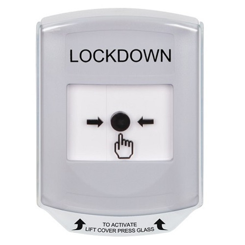 GLR321LD-EN STI White Indoor Only Shield Key-to-Reset Push Button with LOCKDOWN Label English