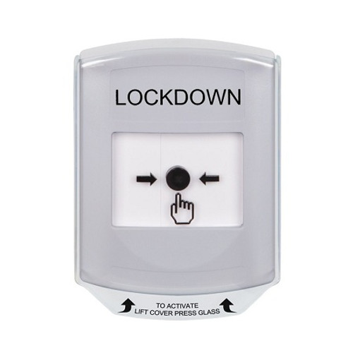 GLR3A1LD-EN STI White Indoor Only Shield w/ Sound Key-to-Reset Push Button with LOCKDOWN Label English